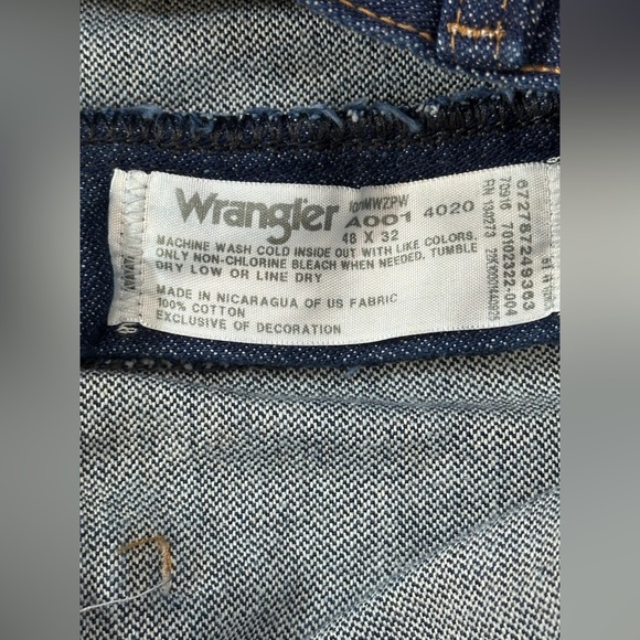 NWT Wrangler Cowboy Cut Relaxed Fit Jeans – 48x32 – Style 1031MWZPW – Dark Wash - Picture 5 of 7
